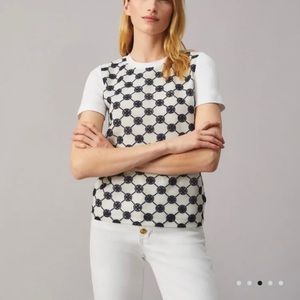 NWT Tory Burch Logo Lace T-Shirt | XS